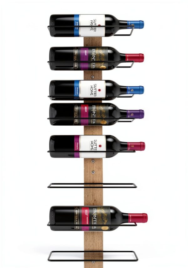 Sorbus Mahogany Wall Mounted Wine Rack 9 Bottle Storage-0