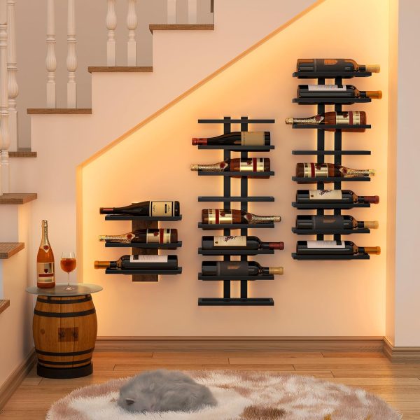 Hoctieon Wall Mounted Wine Rack Metal Industrial Design-3
