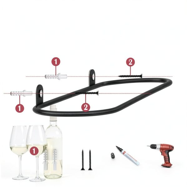 AQAREA Wall Mounted Wine Rack Modern Design Space Saving-8