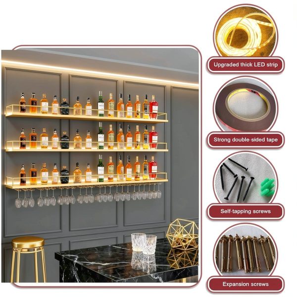Dawselod Wall Mounted Wine Rack Modern Iron Storage-5