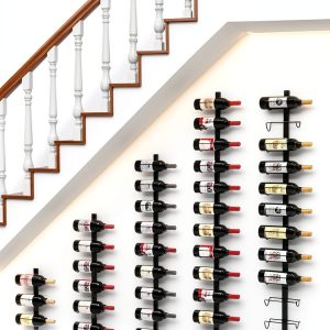 X-cosrack Wall Mounted Wine Rack Black 12 Bottle Metal-0