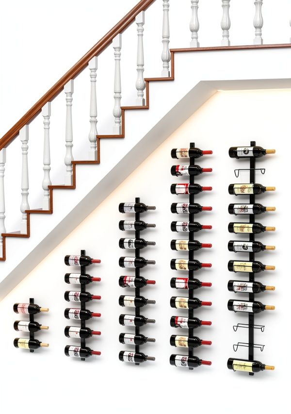 X-cosrack Wall Mounted Wine Rack Black 12 Bottle Metal-0