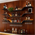 TAUODUYY Wave Wall Mounted Wine Rack Black Industrial Design-0