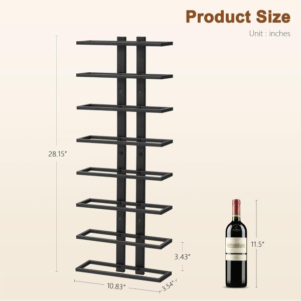 Hoctieon Wall Mounted Wine Rack Metal Industrial Design-8