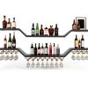 TAUODUYY Wall Mounted Wine Rack Wave Design Iron Material-1
