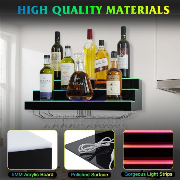 Wall Mounted Wine Racks ClarityCraze Acrylic LED Display-2