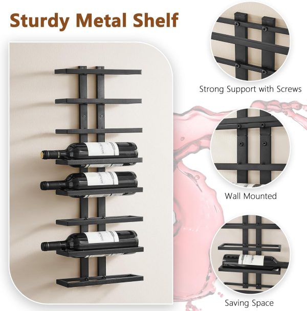 Hoctieon Wall Mounted Wine Rack Metal Industrial Design-5