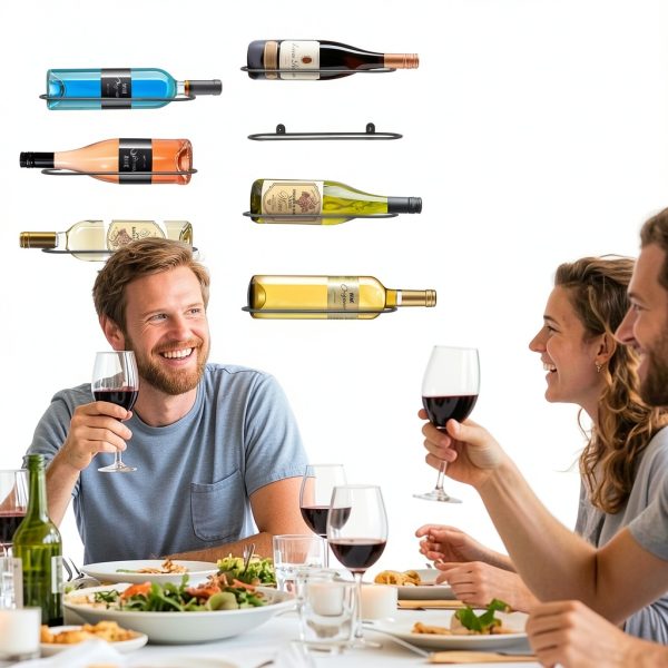 AQAREA Wall Mounted Wine Rack Modern Design Space Saving-1