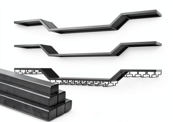 TAUODUYY Wall Mounted Wine Rack Industrial Wave Design Black-6