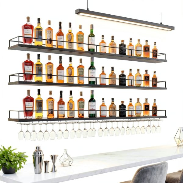 Dawselod Wall Mounted Wine Rack Modern Iron Storage-2
