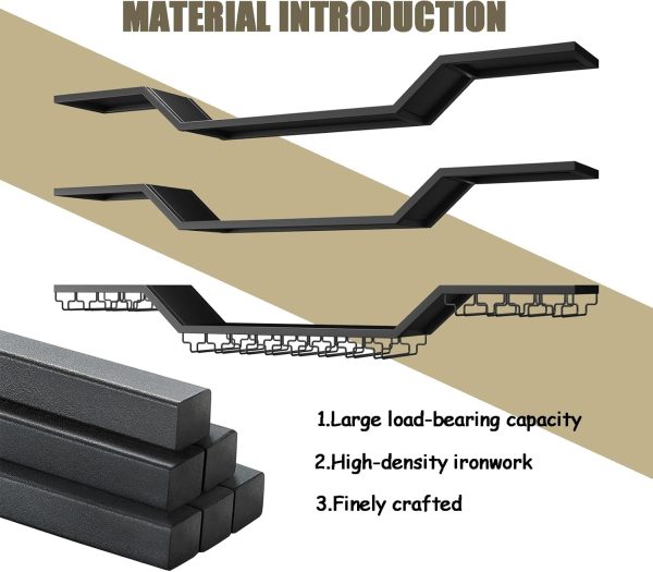 TAUODUYY Wave Wall Mounted Wine Rack Black Industrial Design-6