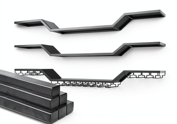 TAUODUYY Wall Mounted Wine Rack Industrial Wave Design Black-6
