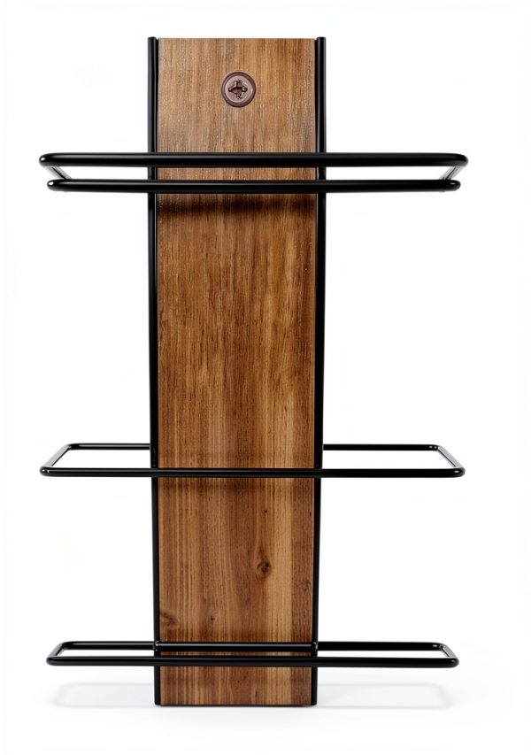 Sorbus Mahogany Wall Mounted Wine Rack 9 Bottle Storage-1