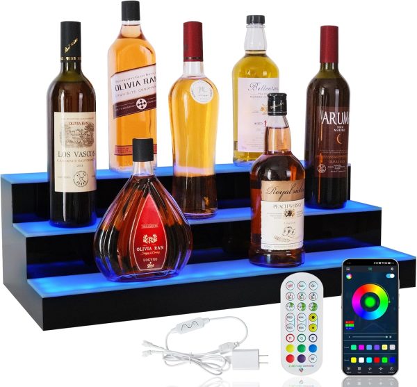 ClarityCraze Acrylic LED Liquor Shelf Modern Bar Display-0