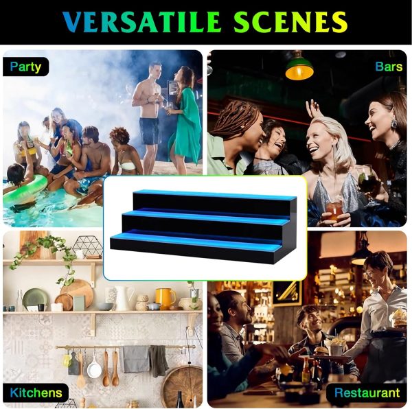 ClarityCraze LED Liquor Shelf Acrylic Modern Home Bar-6