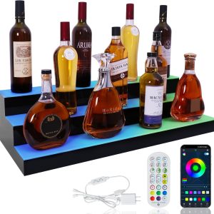 ClarityCraze LED Liquor Shelf Acrylic Modern Home Bar-0