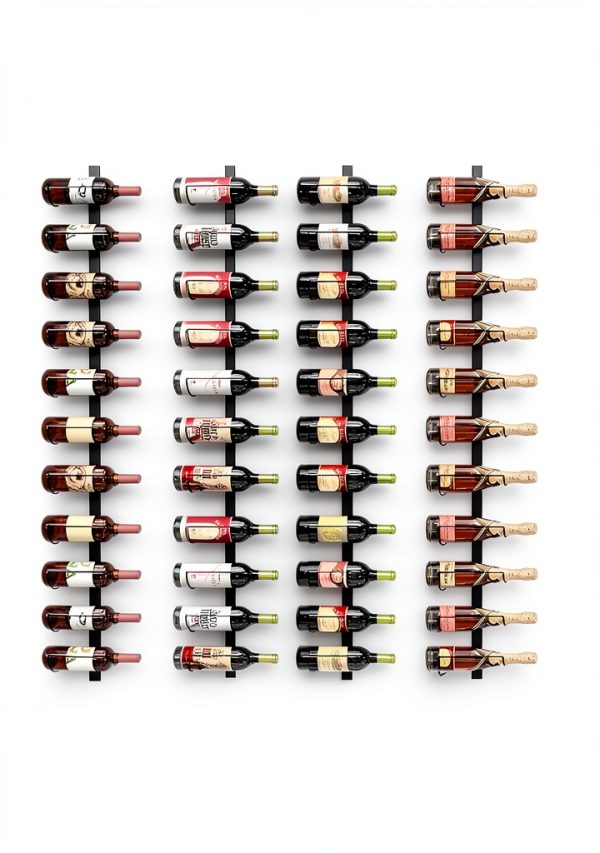 X-cosrack Wall Mounted Wine Rack Black 12 Bottle Metal-5