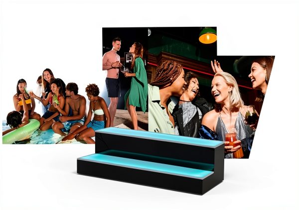 ClarityCraze LED Liquor Shelf Acrylic Modern Bar Display-6