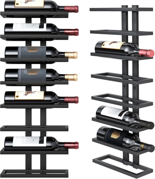 Hoctieon Wall Mounted Wine Rack Metal Industrial Design-0
