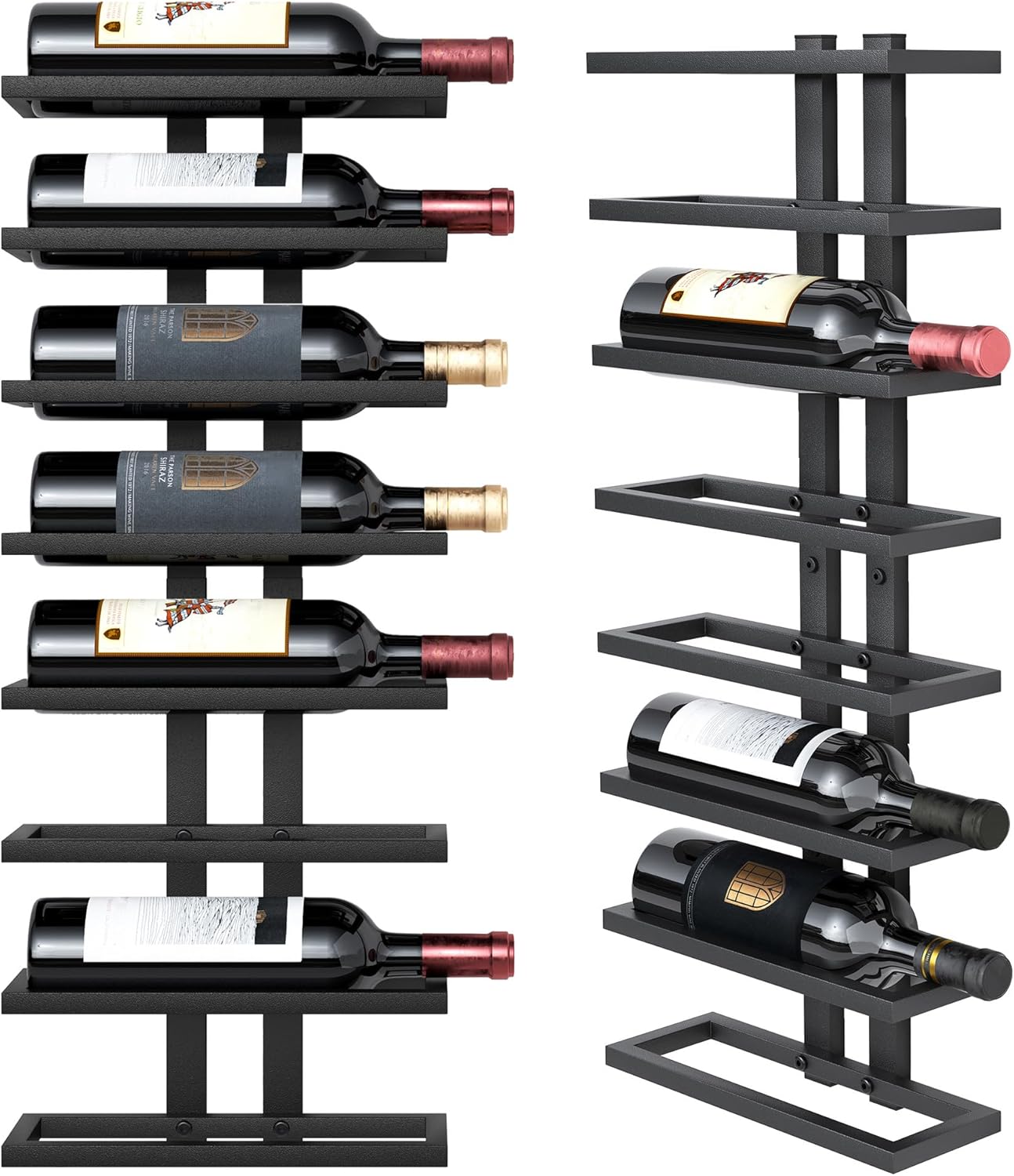 Installing Hoctieon Wall Mounted Wine Rack Metal Industrial Design on a kitchen wall