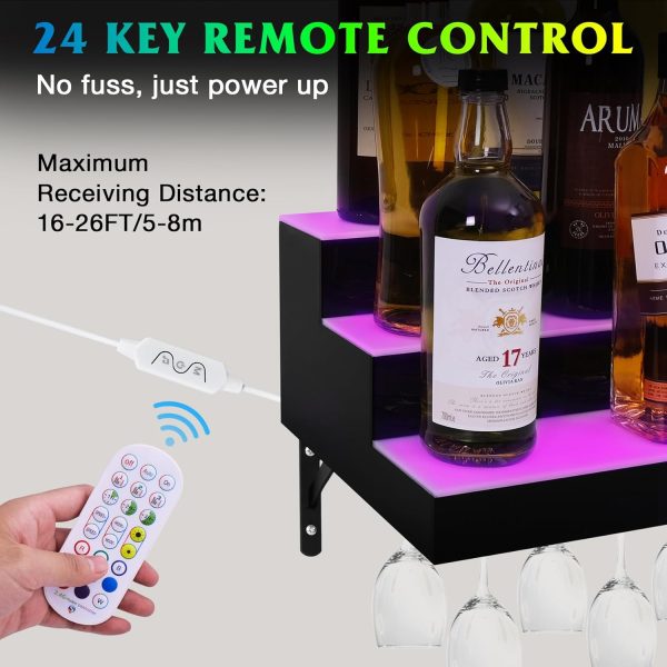Wall Mounted Wine Racks ClarityCraze Acrylic LED Display-3