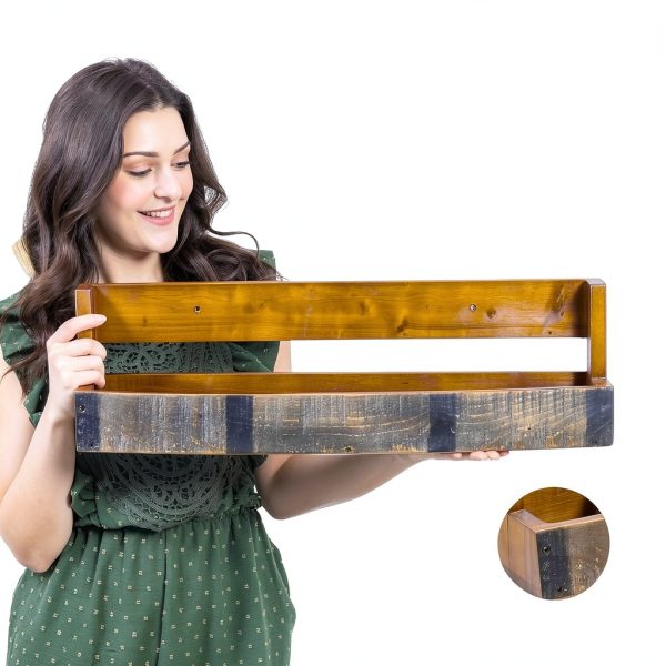 RELODECOR Wall Mounted Wine Rack Barrel Design Rustic Style-1