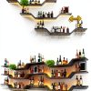 TAUODUYY Wall Mounted Wine Rack Wave Design Iron Material-3