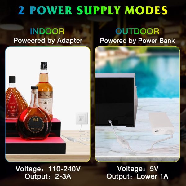ClarityCraze LED Liquor Shelf Acrylic Modern Home Bar-5
