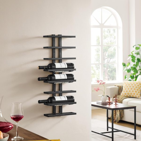 Hoctieon Wall Mounted Wine Rack Metal Industrial Design-7