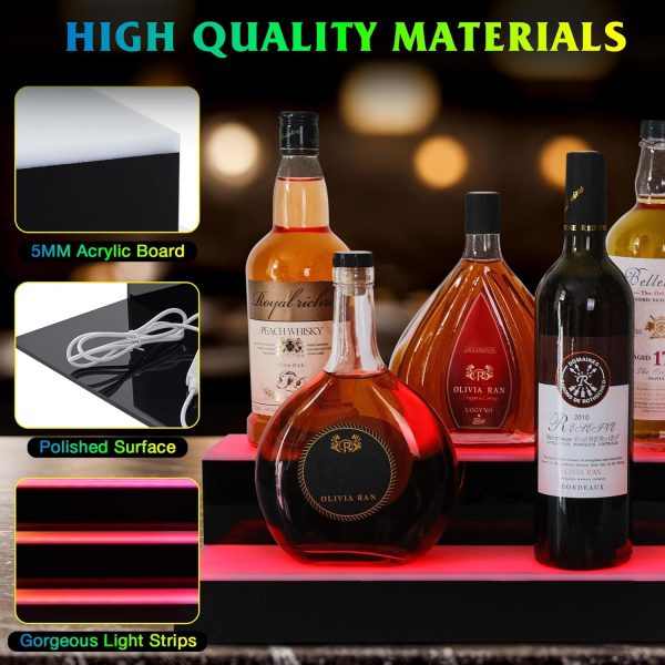 ClarityCraze LED Liquor Shelf Acrylic Modern Home Bar-4