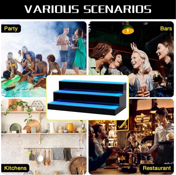 ClarityCraze Acrylic LED Liquor Shelf Modern Bar Display-6