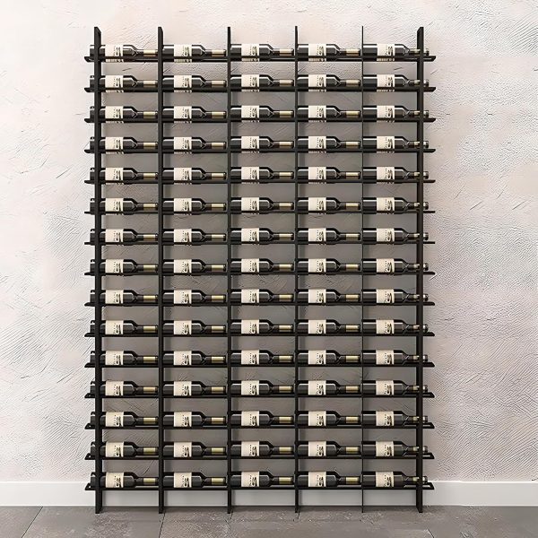 Wall Mounted Wine Rack RAJYQODIS Metal Modern Black Storage-2