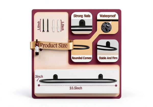 AQAREA Wall Mounted Wine Rack Modern Design Space Saving-5