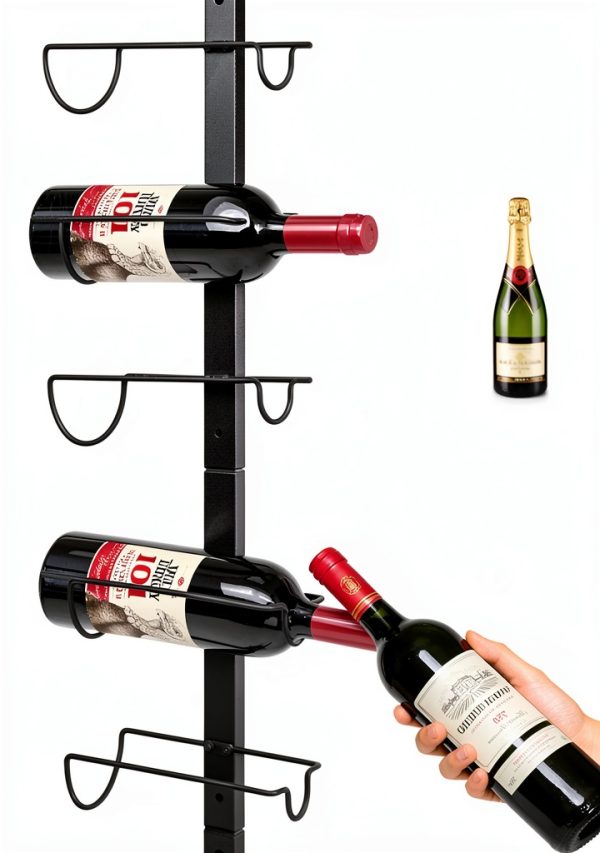 X-cosrack Wall Mounted Wine Rack Black 12 Bottle Metal-2