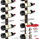 AGJIDSO Wall Mounted Wine Rack Brown Black Industrial Style-0