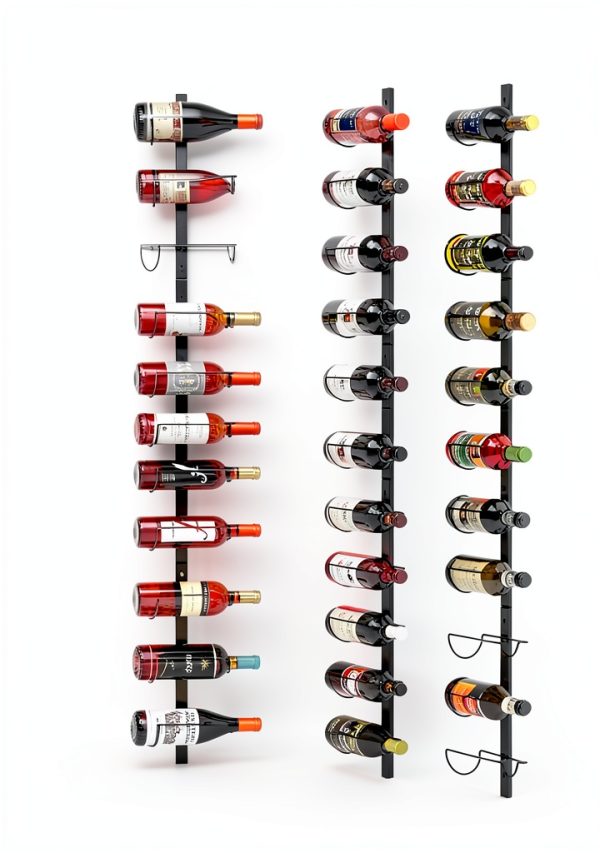 X-cosrack Wall Mounted Wine Rack Black 12 Bottle Metal-4