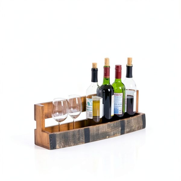 RELODECOR Wall Mounted Wine Rack Barrel Design Rustic Style-5