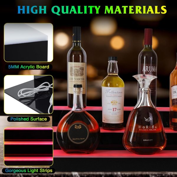 ClarityCraze LED Liquor Shelf Acrylic Modern Home Bar-5