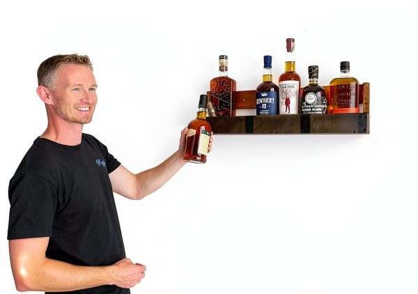 RELODECOR Wall Mounted Wine Rack Barrel Design Rustic Style-6