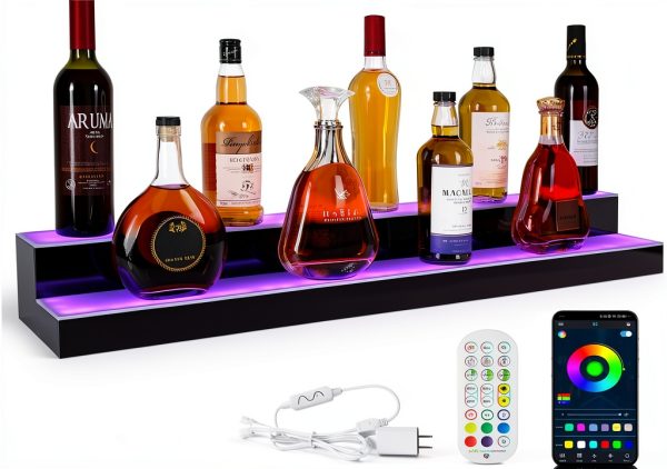ClarityCraze Acrylic LED Liquor Shelf Modern Bar Display-0