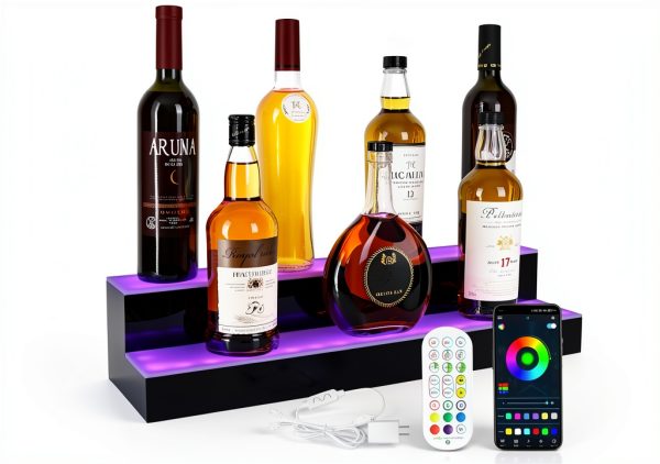 ClarityCraze LED Liquor Shelf Acrylic Modern Bar Display-0