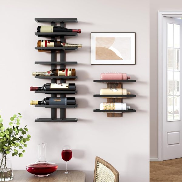Hoctieon Wall Mounted Wine Rack Metal Industrial Design-4