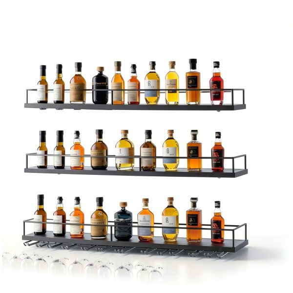 Dawselod Wall Mounted Wine Rack Modern Iron Storage-4