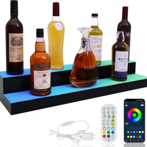 ClarityCraze LED Liquor Shelf Acrylic Modern Home Bar-0