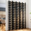 Wall Mounted Wine Rack RAJYQODIS Metal Modern Black Storage-0