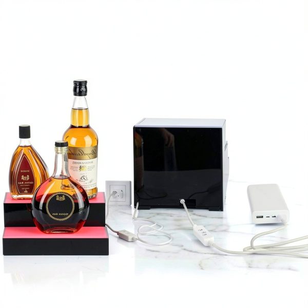 ClarityCraze LED Liquor Shelf Acrylic Modern Bar Display-4
