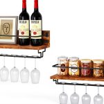 IBUYKE Wall Mounted Wine Rack Rustic Brown Storage Shelf-0