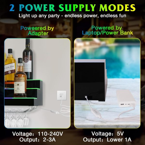Wall Mounted Wine Racks ClarityCraze Acrylic LED Display-5