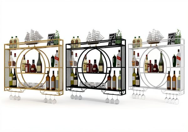 Qxgylz Wall Mounted Wine Rack Black Modern Metal Design-5
