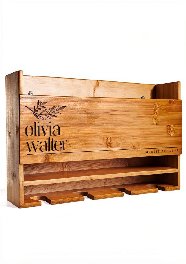 Personalization Lab Engraved Wine Rack Wooden Wall Mounted-8